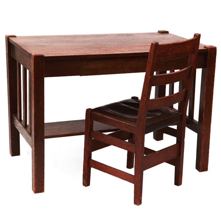 Stickley Brothers Mission Oak Desk & Chair
