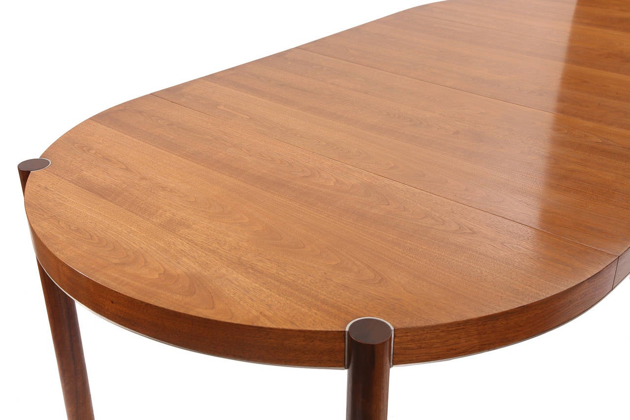 Mid-20th Century John Kapel Glenn of California Walnut and Steel Dining Table