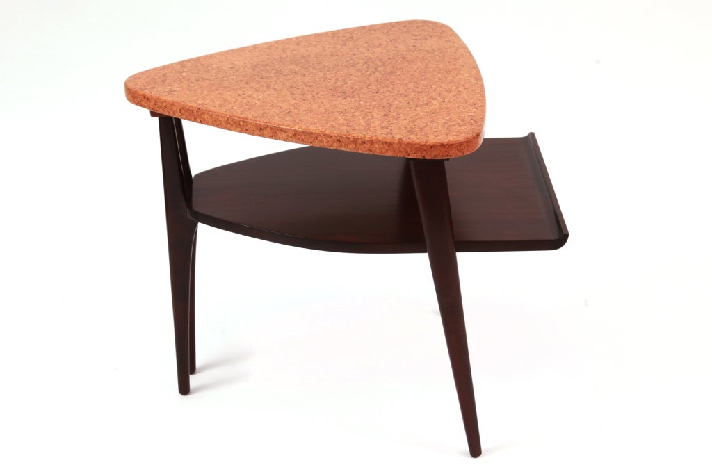 American Sculptural Cork and Mahogany Table by Paul Frankl