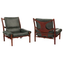 Stunning Arne Norell Leather Lounge Chairs