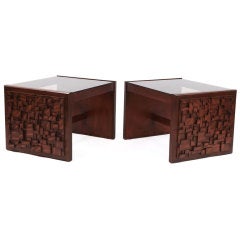 Pair of Cubist Brazilian Occasional Tables