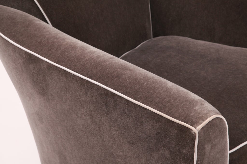 Lovely Mohair Lounge Chair & Ottoman by Donghia 1