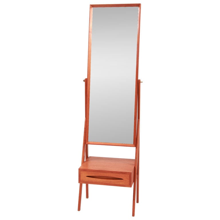 Sculptural Arne Vodder Teak Mirror