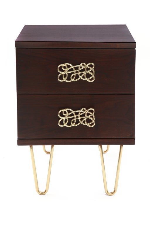 Striking Walnut & Brass Chest of Drawers 2