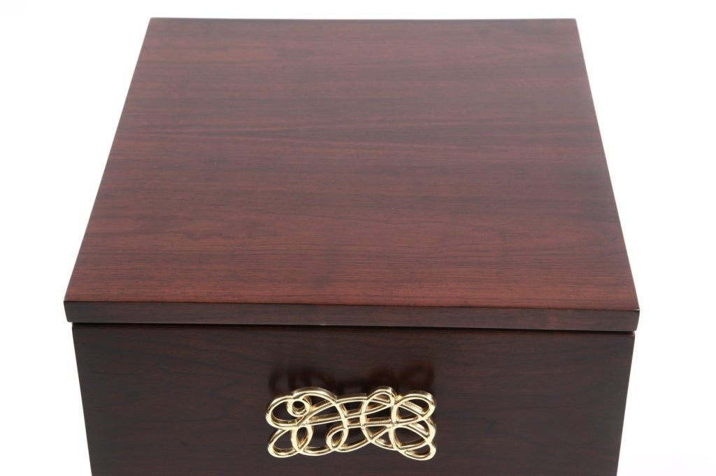 Striking Walnut & Brass Chest of Drawers 3