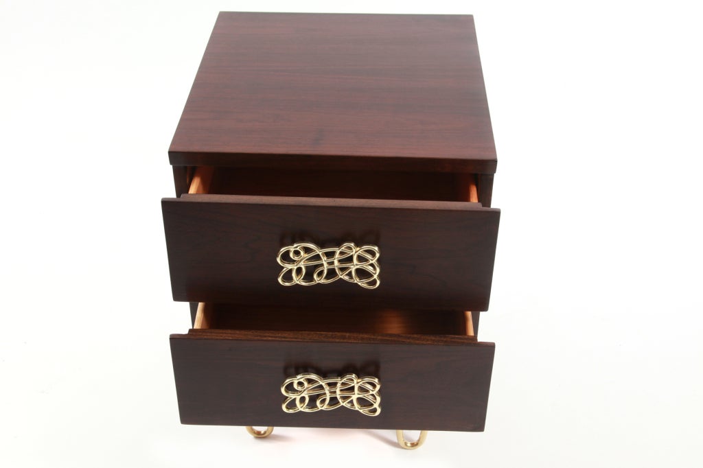 Striking Walnut & Brass Chest of Drawers 4