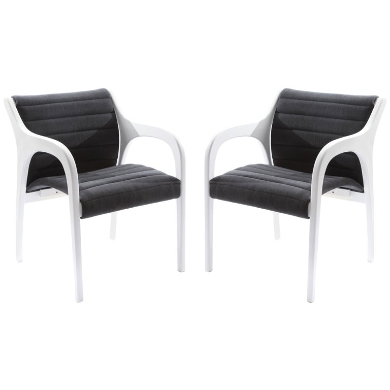Claudio Salocchi Charcoal Grey Occasional Chairs