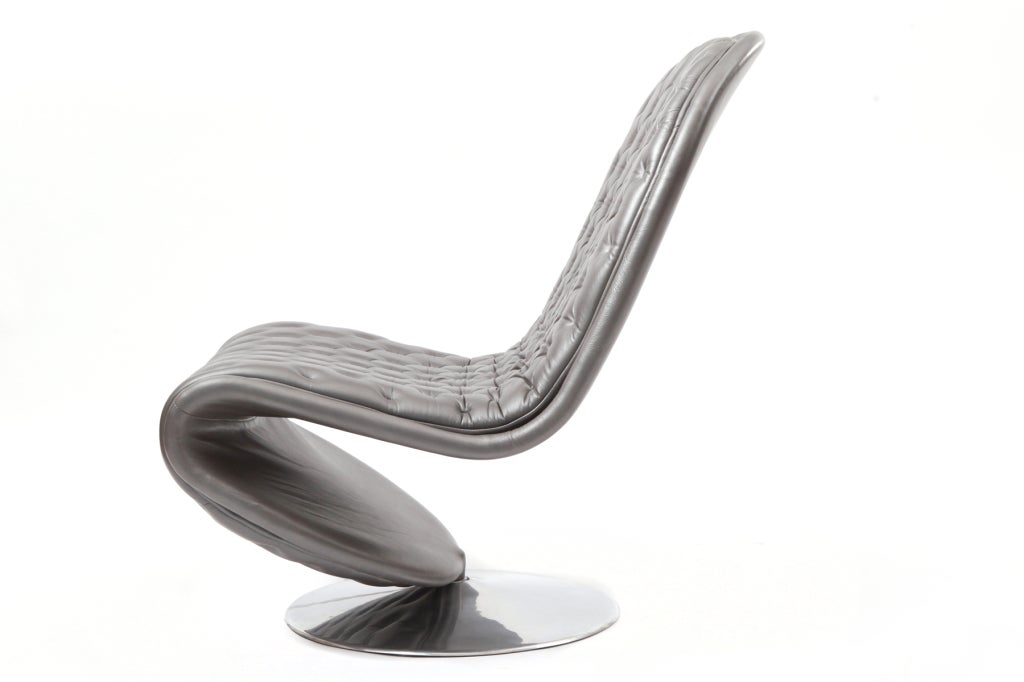 Verner Panton Leather 123 Lounge Chairs