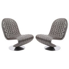 Verner Panton Leather 123 Lounge Chairs