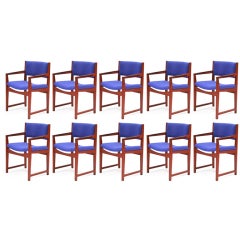 Set of 10 Delphinium Purple Dining Chairs in the Style of Borge Mogensen