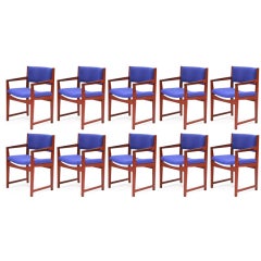 Set of 10 Delphinium Purple Dining Chairs in the Style of Borge Mogensen