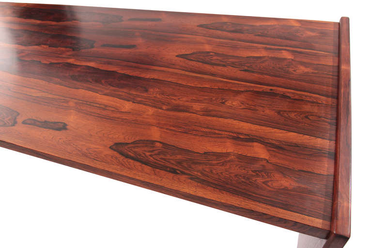 Mid-Century Modern Incredibly Grained Rosewood Executive Desk