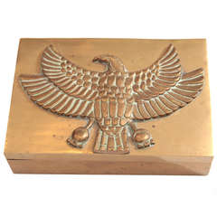 Solid Brass Jewelry Box with Eagle Motif