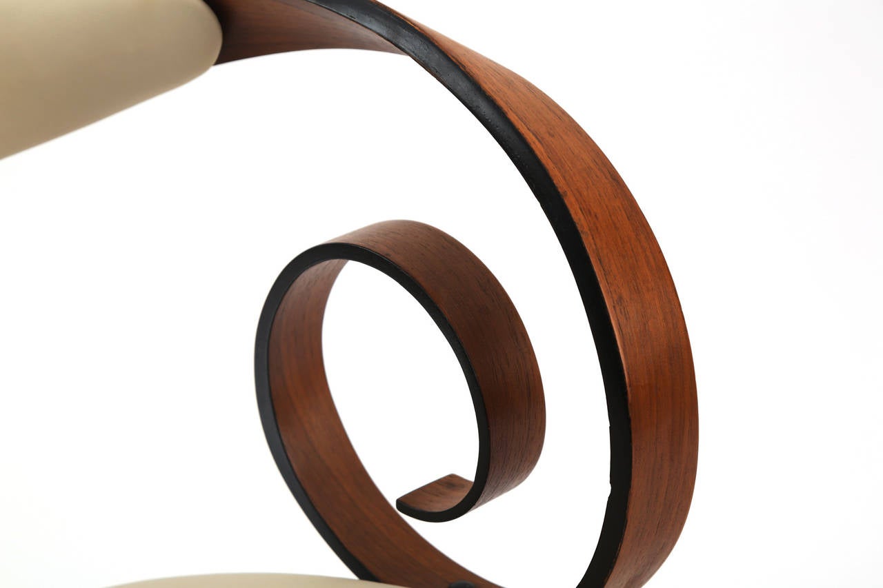 Four Rare Scroll Chairs by George Mulhauser for Plycraft In Good Condition In Phoenix, AZ