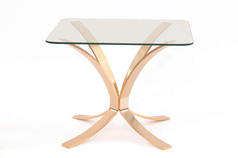 Mid-Century Modern Roger Sprunger for Dunbar Bronze and Glass Side Tables