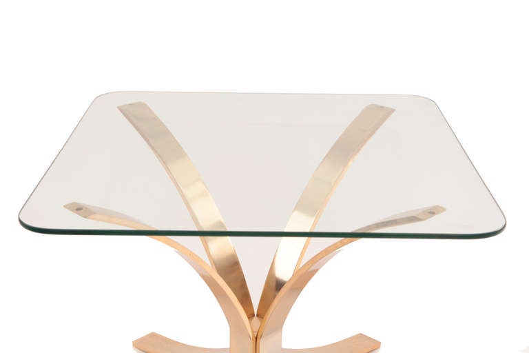 Italian Roger Sprunger for Dunbar Bronze and Glass Side Tables