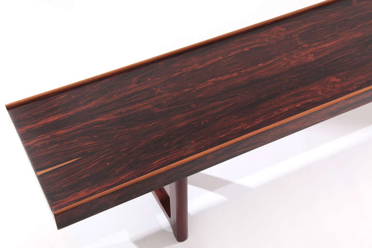 Mid-20th Century Torbjorn Afdal Rosewood & Iron Bench