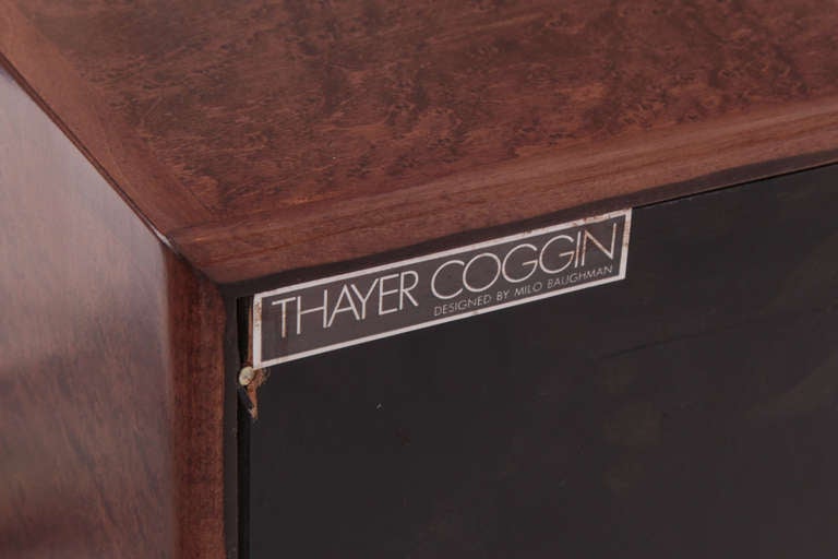 Milo Baughman for Thayer Coggin Burl Wood Nightstands 2