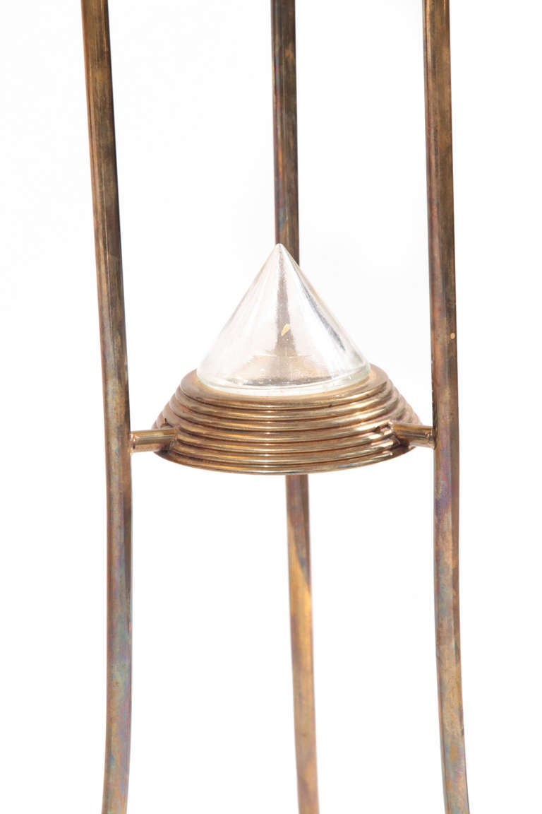 Stunning Brass & Glass Italian Table Lamp In Excellent Condition In Phoenix, AZ