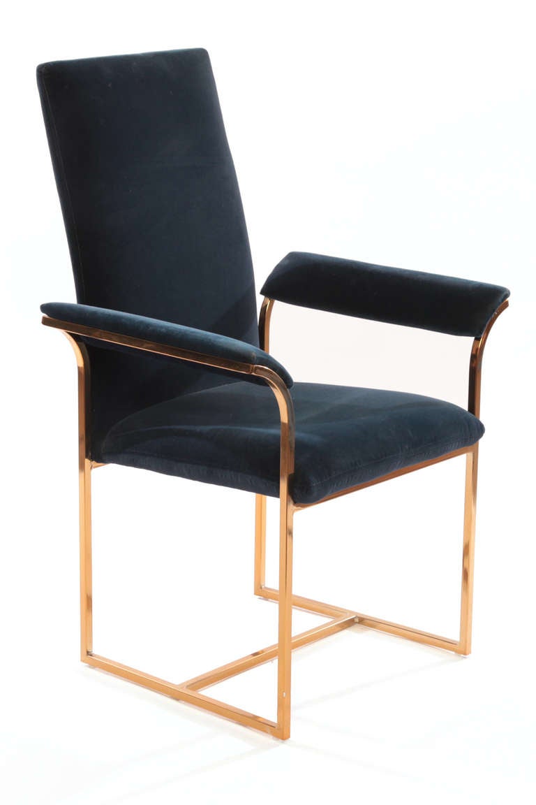 American 6 Milo Baughman Thayer Coggin Brass Dining Chairs