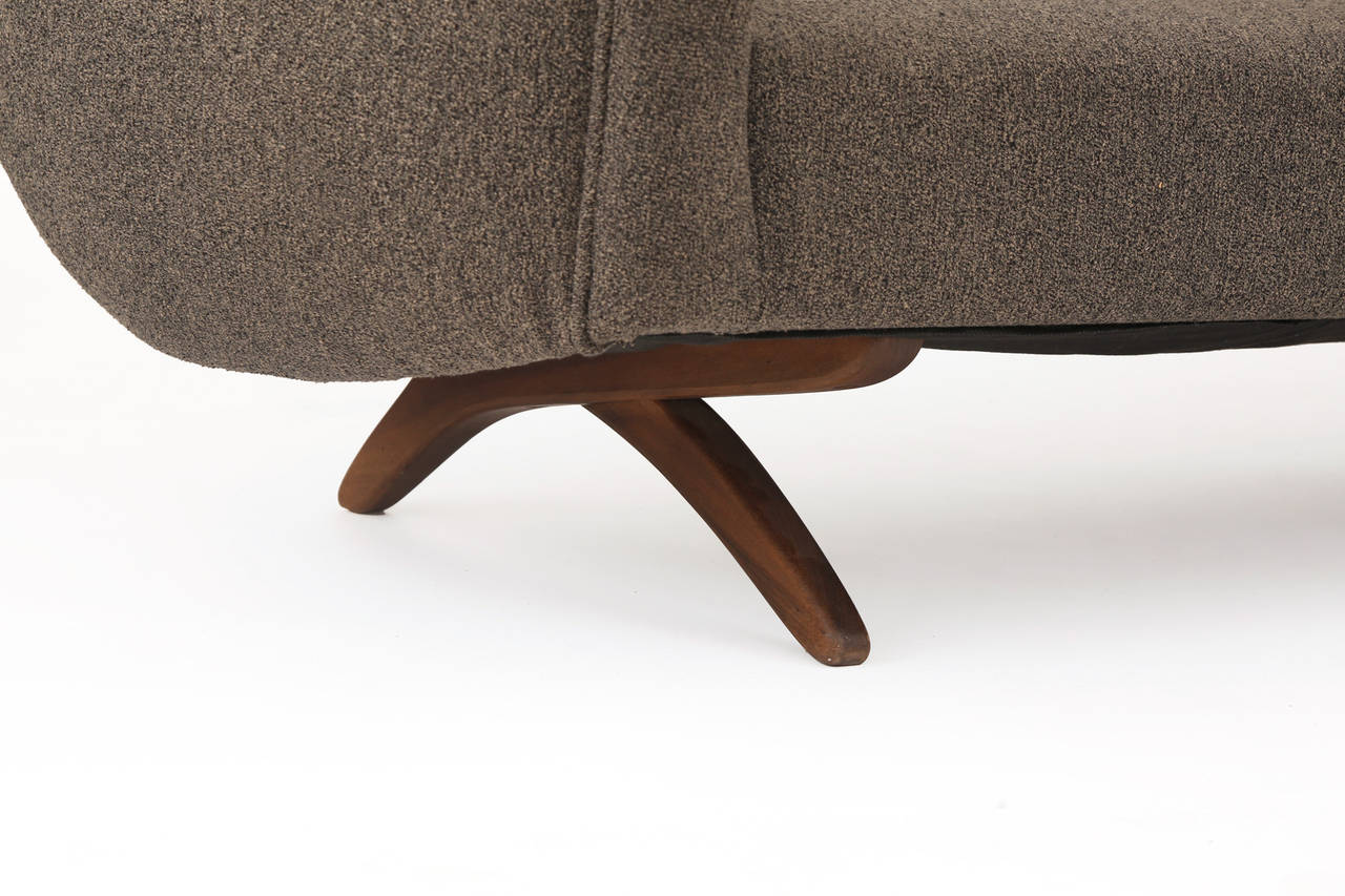 Mid-Century Modern Curved Sofa by Leif Hansen