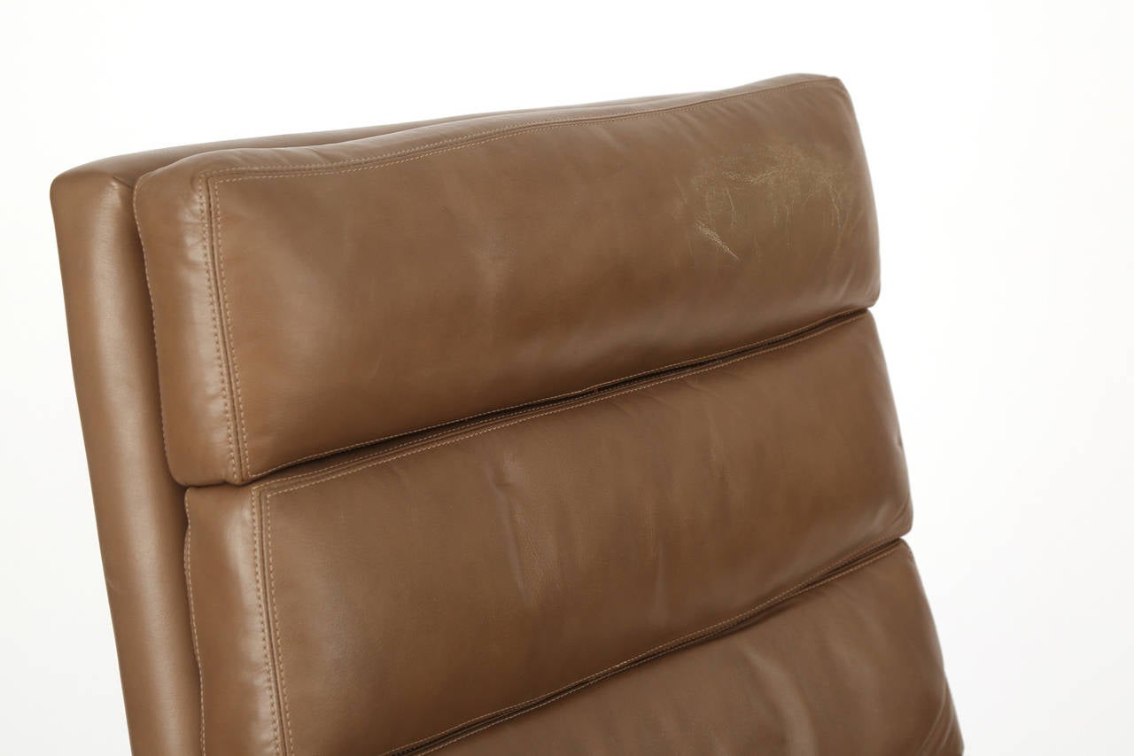 High Back Leather and Bronze Office Chair