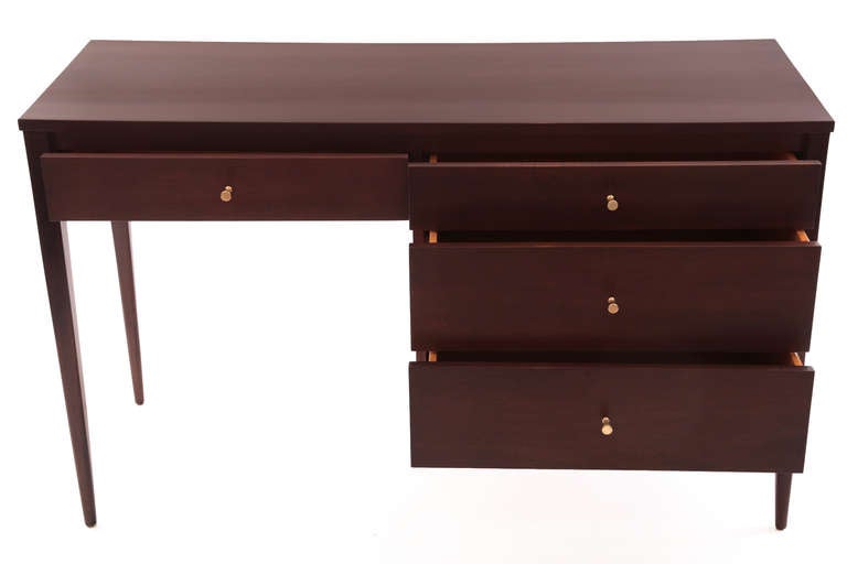 American Paul McCobb Lacquered Maple and Brass Desk