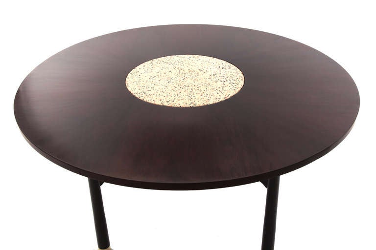 American Harvey Probber Walnut & Terrazzo Parlor Table