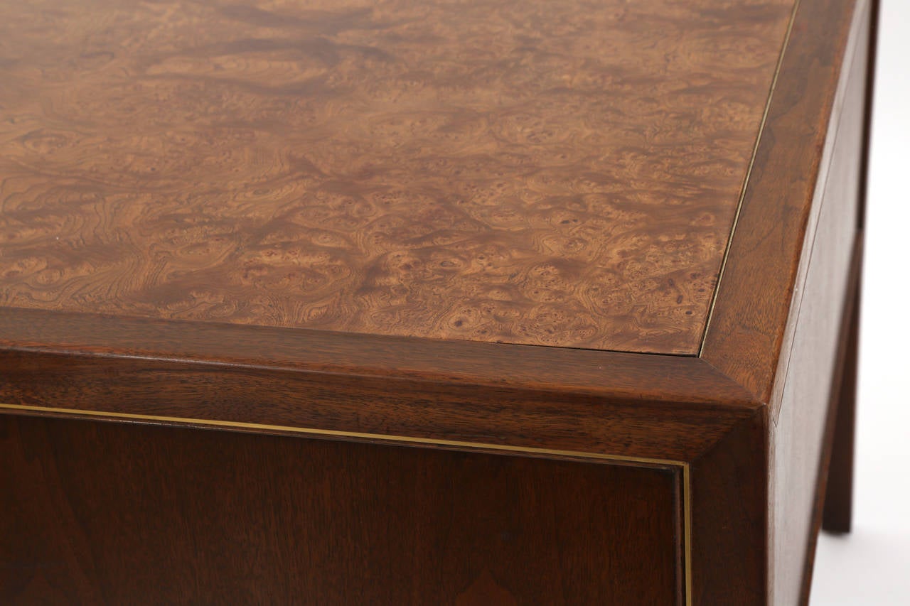 Burl and Brass Executive Desk by Mastercraft 1