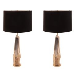 Pair of Free Form Brutalist Lamps by Laurel Pair of Free Form Brutalist Lamps by Laurel