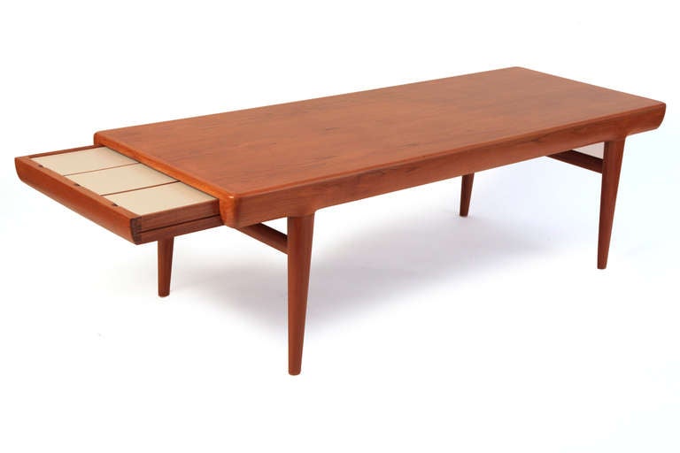 teak coffee table with drawers