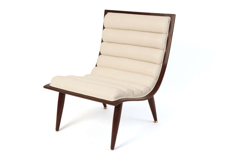 American Elegant Bentwood & Rolled Leather Lounge Chairs