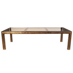Bernard Rohne for Mastercraft Etched Brass Dining Table