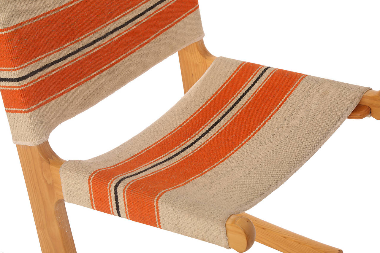 Mid-Century Modern 12 Oak Sling Dining Chairs by Adrian Heath for Cado