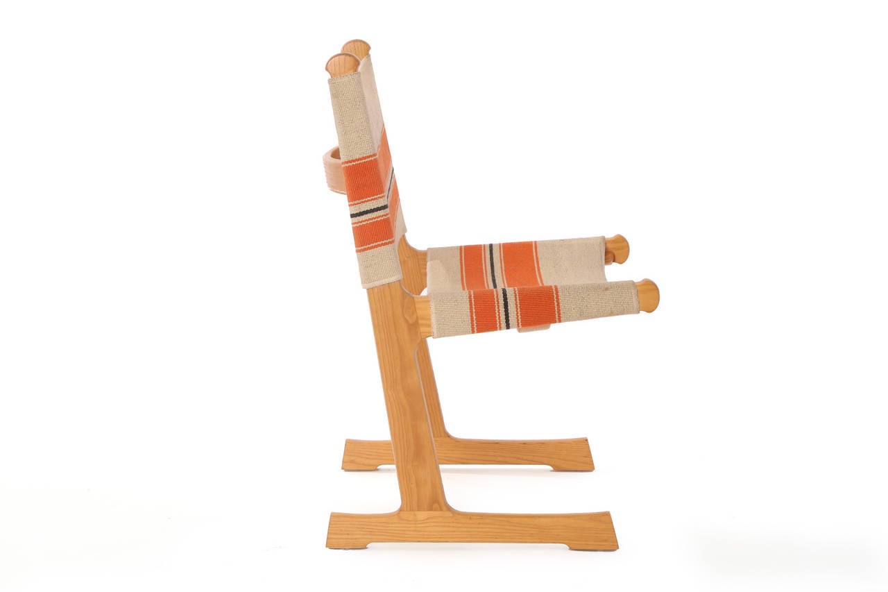Danish 12 Oak Sling Dining Chairs by Adrian Heath for Cado