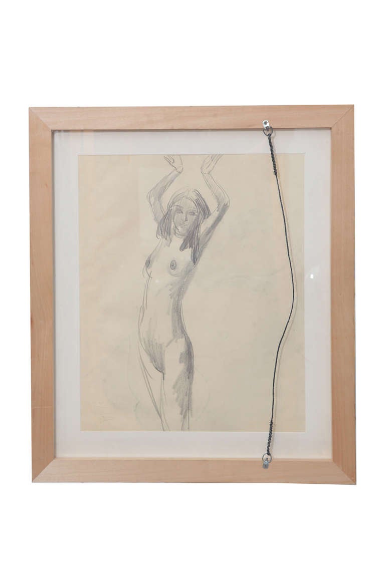  Dessin au crayon d'un nu féminin des années 1930 par Sir Jacob Epstein Bon état - En vente à Phoenix, AZ