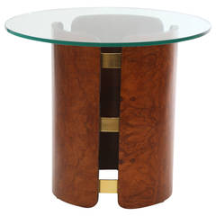 Stunning Burl and Brass Side or Occasional Table