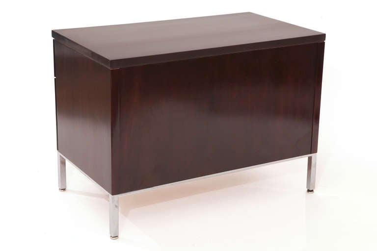 Mid-20th Century Early Florence Knoll Walnut and Steel Chest
