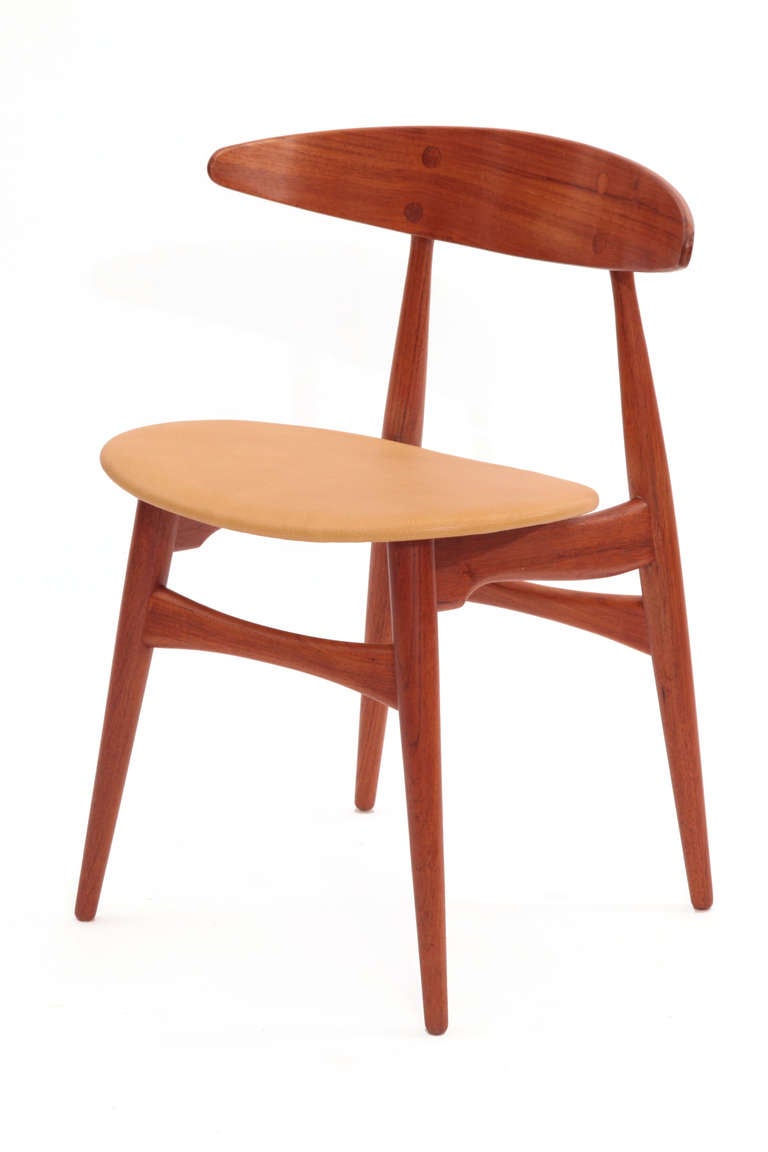 Eight Hans Wegner Teak and Leather Dining Chairs In Excellent Condition In Phoenix, AZ