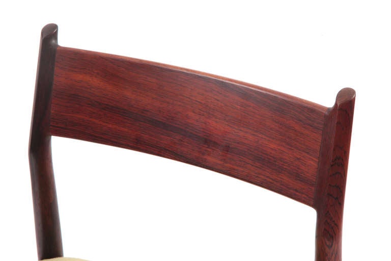 Mid-Century Modern Six Stunning Solid Rosewood Dining Chairs