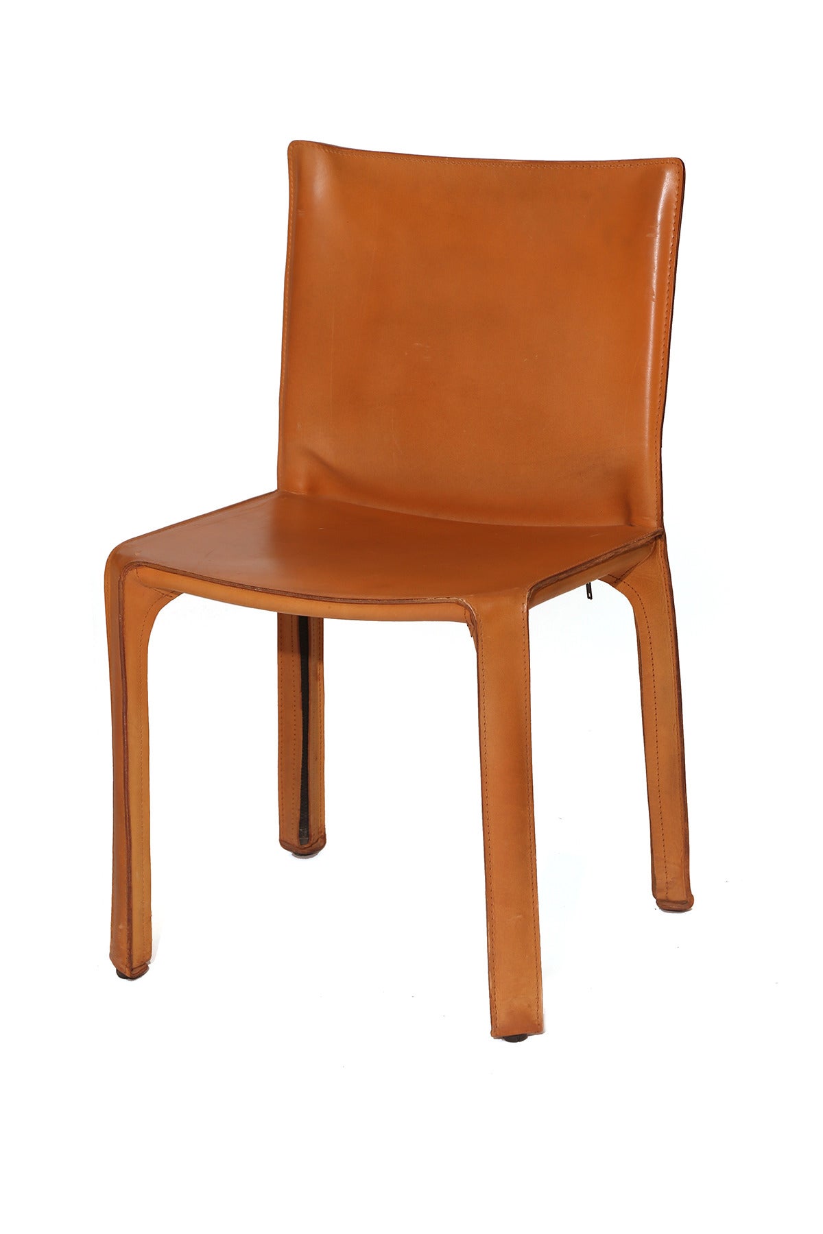 Italian Six Mario Bellini for Cassina Leather 'Cab' Chairs