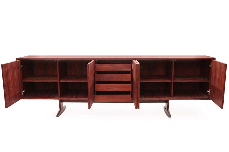 Brazilian Rare Giuseppe Scapinelli Patchwork Rosewood Sideboard