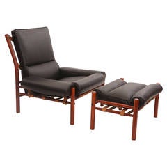 Stunning Arne Norell Leather Lounge Chair