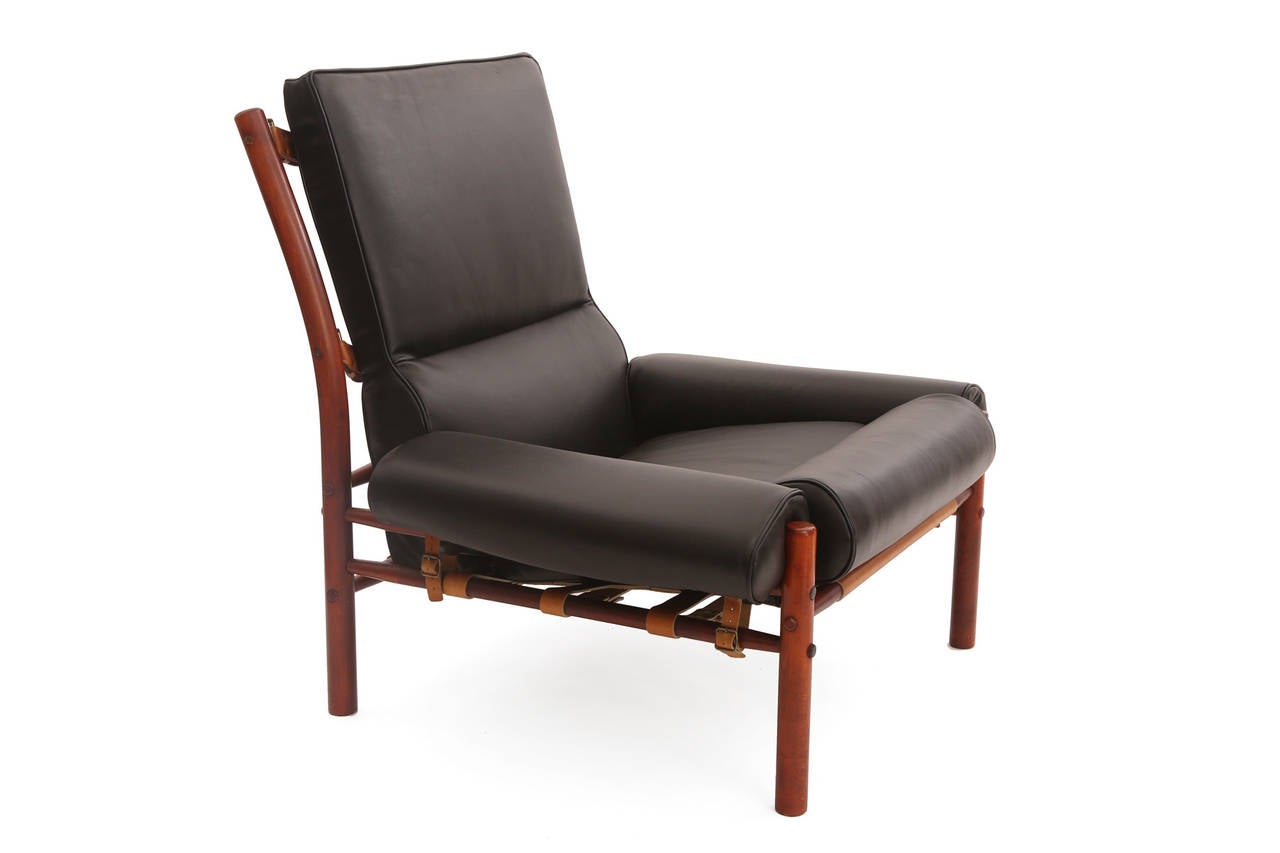 Swedish Stunning Arne Norell Leather Lounge Chair