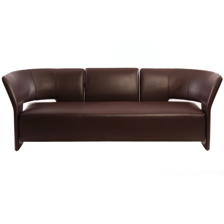 Chocolate Brown Leather Erik Jorgensen 'Pelican' Sofa at 1stDibs