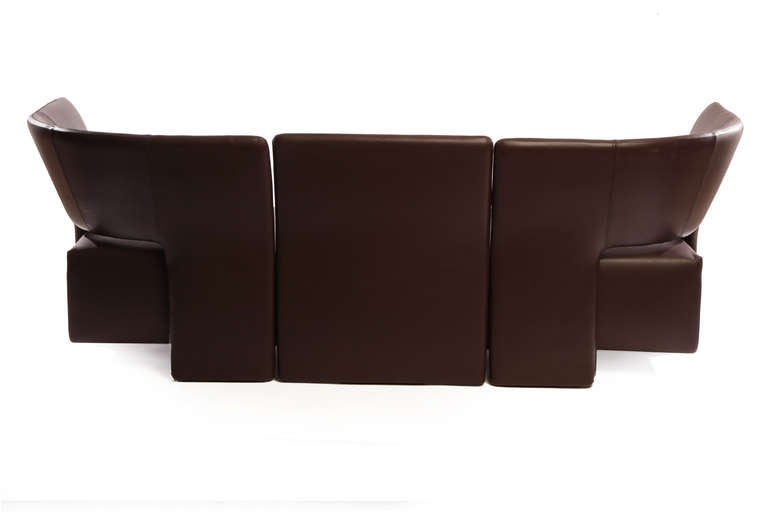 Chocolate Brown Leather Erik Jorgensen 'Pelican' Sofa In Excellent Condition In Phoenix, AZ