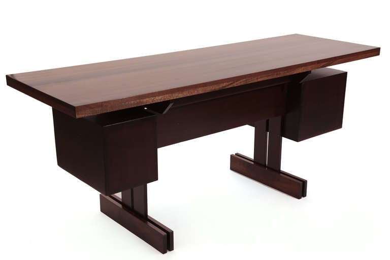 One Off Walnut Pine and Lacquered Studio Desk 1