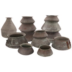 Antique 15 Massive Copper Pots or Vessels from Saudi Arabia
