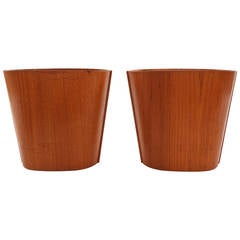 Pair of Teak Waste Baskets from Denmark