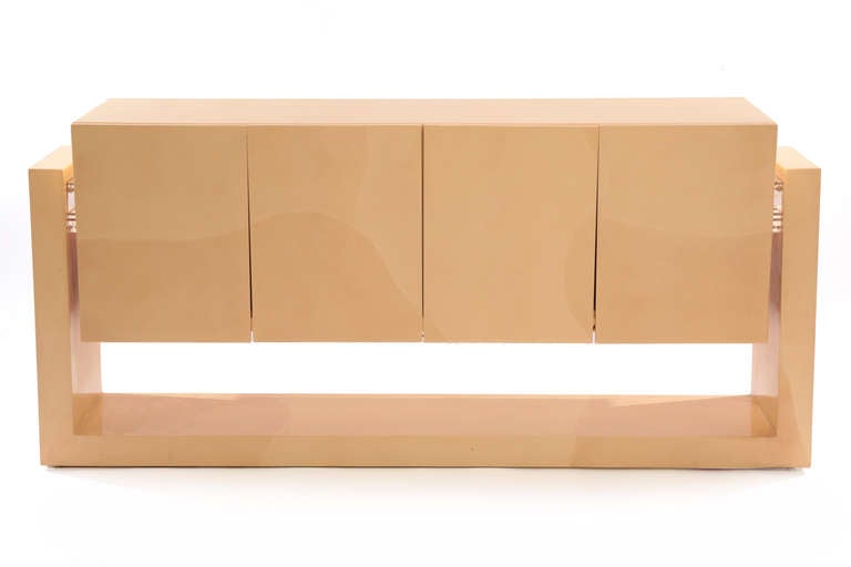 Faux Goatskin & Lucite Chest